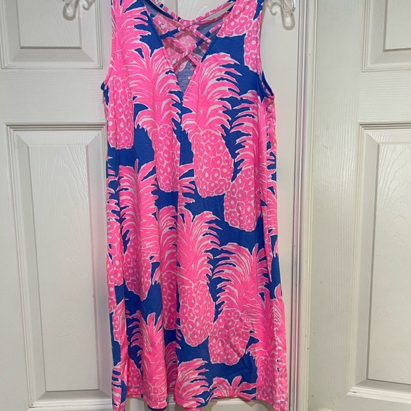 NWNT Lilly Pulitzer‎ Kristen Swing Dress Little Flamenco Blue Haven Pineapple S - Picture 10 of 10